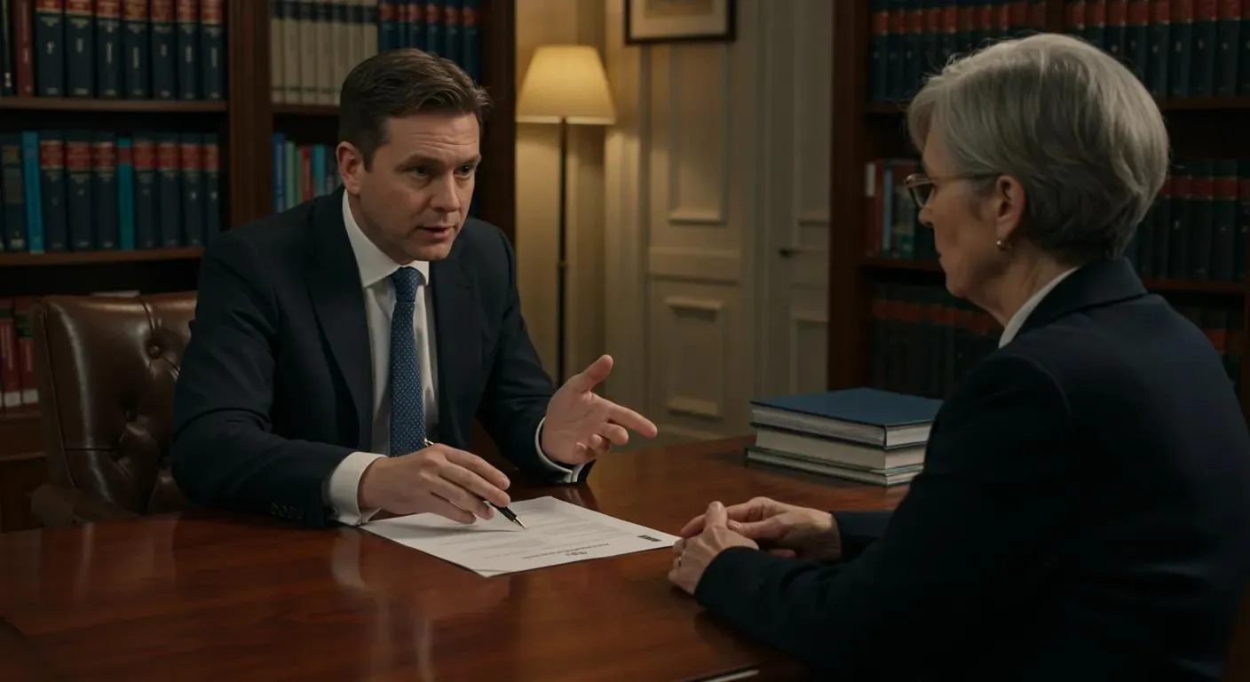 Solicitor explaining Lasting Power of Attorney documents to a client