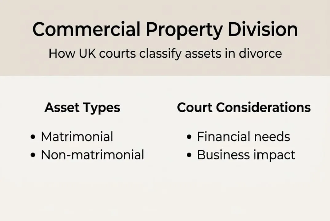 Infographic showing UK divorce asset classification