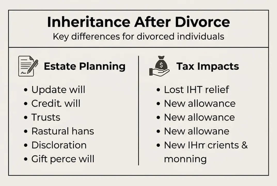 Infographic showing inheritance planning after divorce
