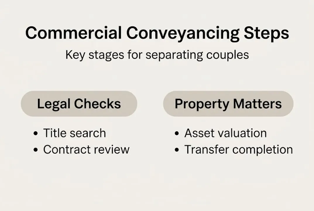 Infographic steps for conveyancing separation process