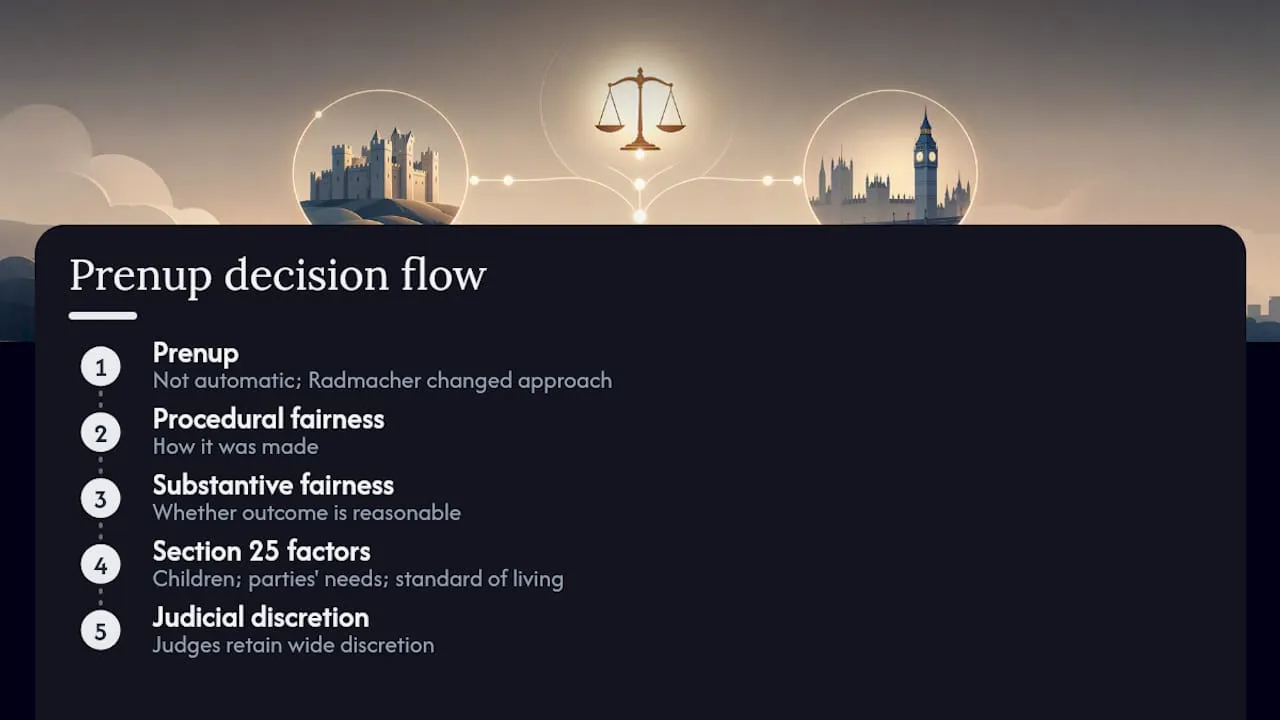 Court factors assessing a prenuptial agreement