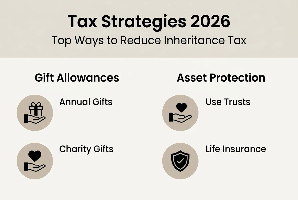 Infographic showing key inheritance tax strategies