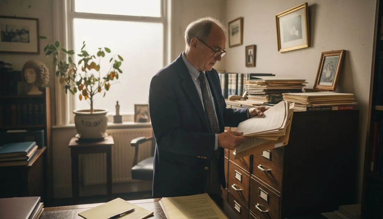Solicitor sorting estate and property paperwork