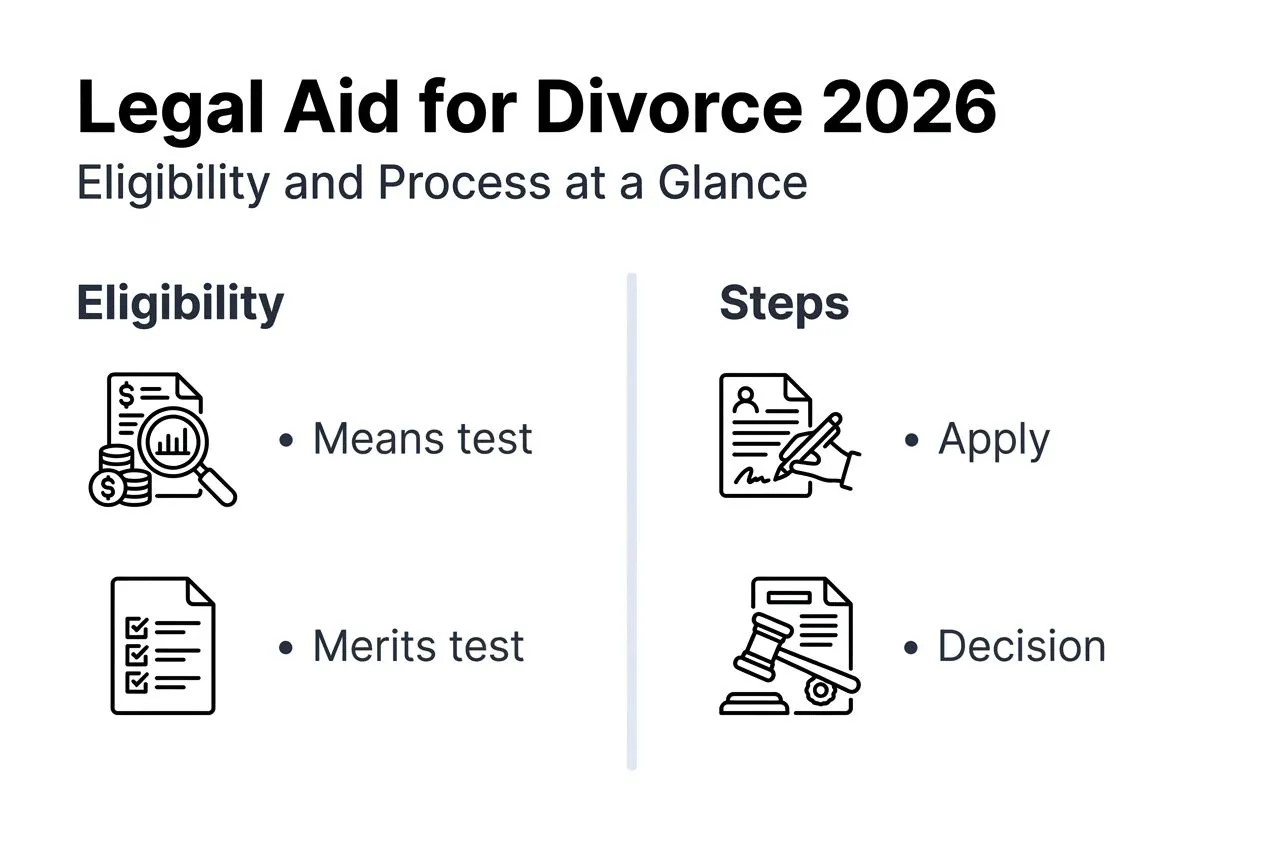 Infographic on divorce legal aid eligibility steps
