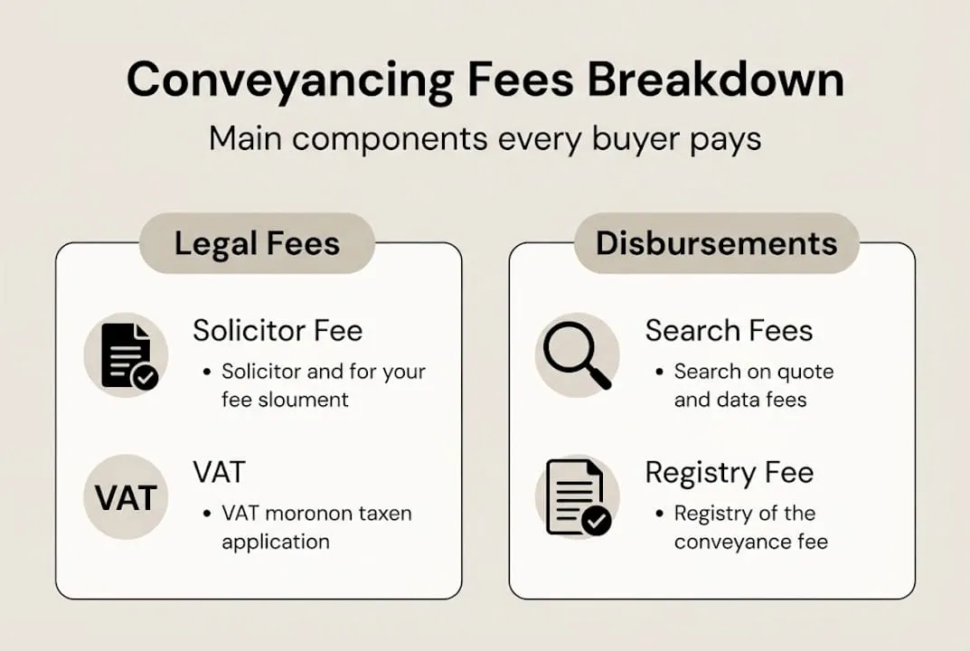 Infographic splitting conveyancing fees and disbursements