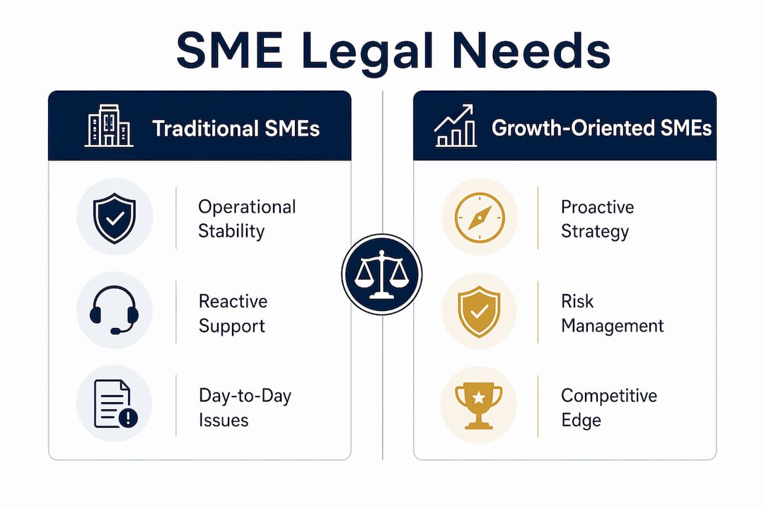 Infographic comparing SME legal needs categories