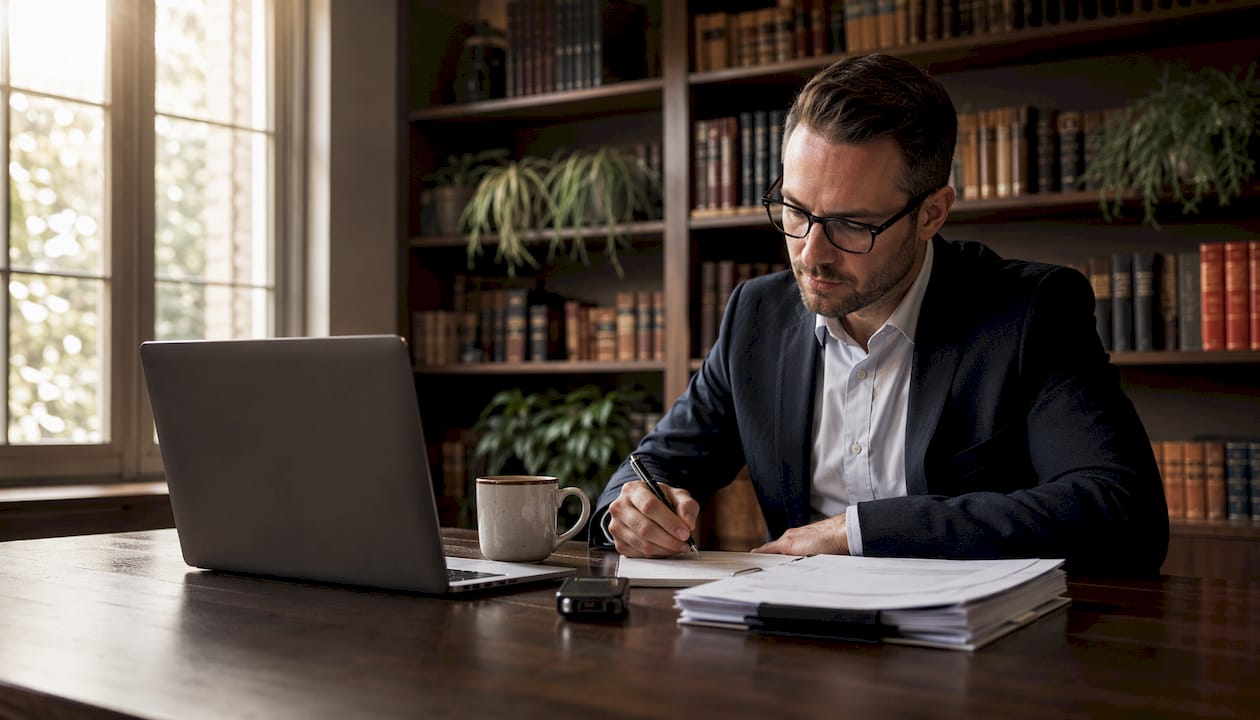 Conveyancer’s desktop with documents and tools
