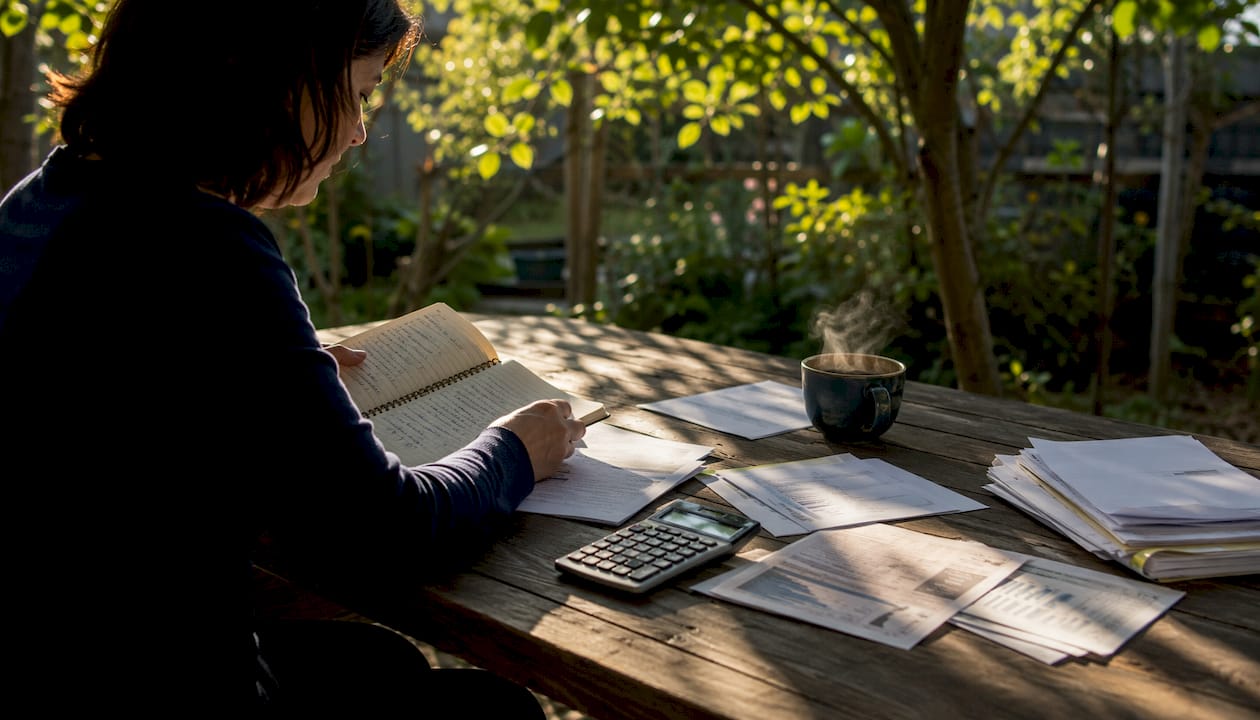Close-up on financial paperwork and calculator