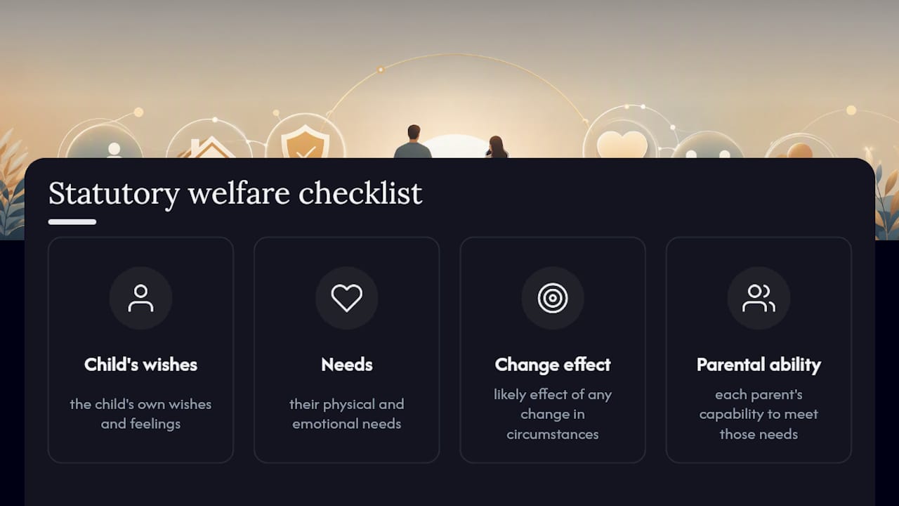 Family court welfare checklist diagram