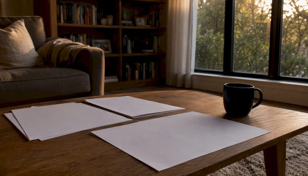 Child arrangements paperwork and office table