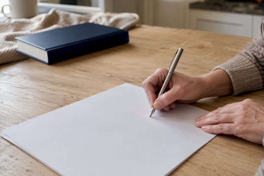 Hands signing clean break order documents